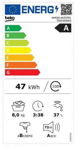 BEKO 8KG Voorlader Wasmachine WMO81465STR1
