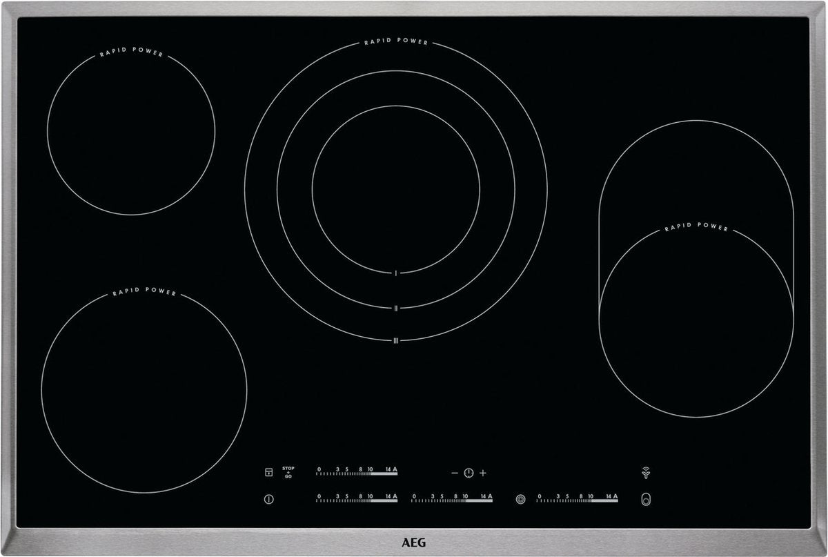 AEG 80CM HK854870XB Inbouw Keramische kookplaat Rapid Power