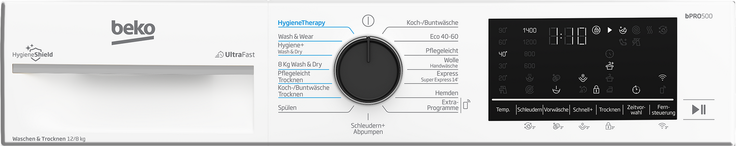 BEKO 12KG WASDROOG-COMBINATIE VRIJSTAAND B3DFT512447W