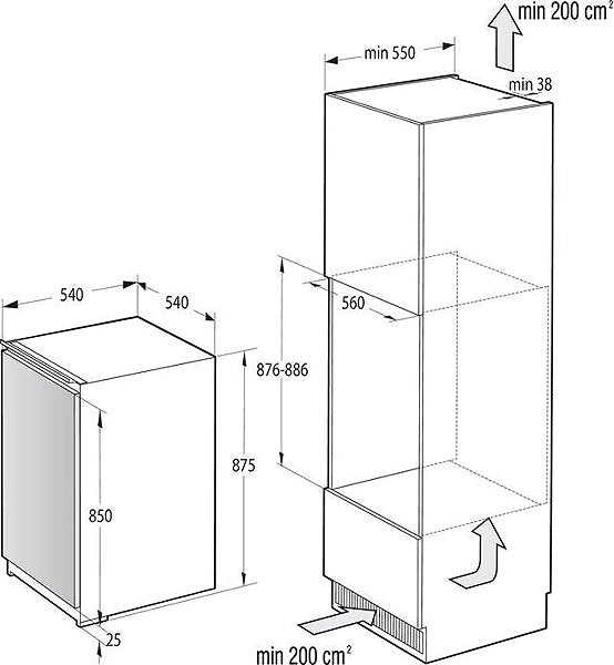 GORENJE 88CM INBOUW KOELKAST RI409EP1