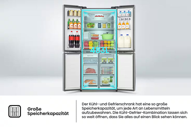 HISENSE || Side-by-side || 80CM || Koelkast || No Frost || MultiDoor || Dual Tech || WiFi || RQ5P470SY