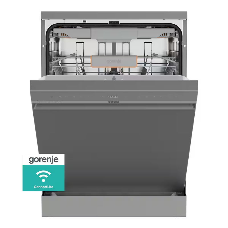 GORENJE || RVS || VAATWASSER || VRIJSTAAND || 16 COUVERTS || WiFi || AutoOpen || PowerDrive || TotalDry || GS673A96X ||
