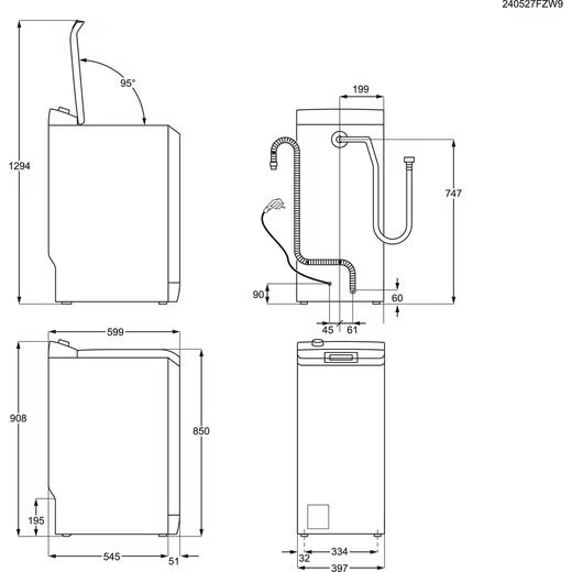 AEG 6000 || 7KG || Wasmachine || 40 cm || Bovenlader || ProSense || LTR6N40270