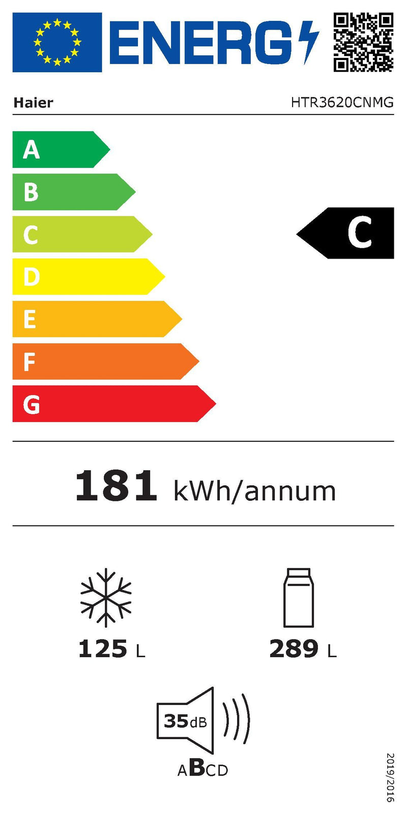 HAIER || 3D || Koelkast || Koelvriescombinatie || No Frost || 406L || MyZone || Daylight LED || HTR3620CNMP