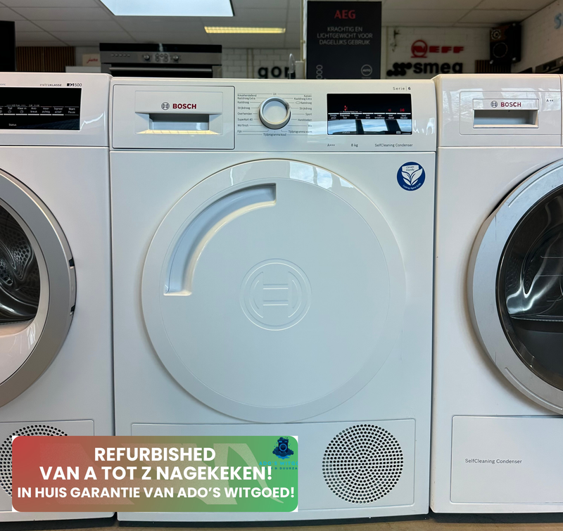 BOSCH || SERIE 6 || 8KG || WARMTEPOMPDROGER || Self Cleaning Condensor || antiVibration ||