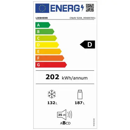 LIEBHERR || NoFrost || PowerCooling || DuoCooling || Koelkast || Koelvriescombinatie || CNsfd 5204-22 Pure