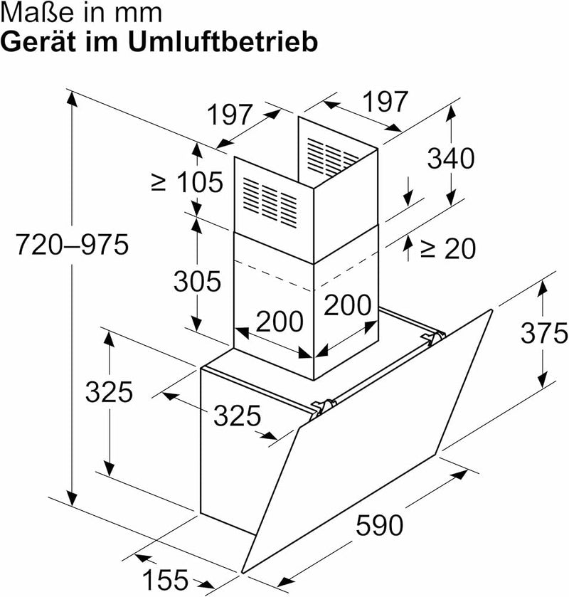 SIEMENS || Wandafzuigkap || 60CM || 430 m³/uur || 46dB || LC65KDK20 ||