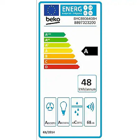 BEKO 90CM Wandschouwkap BHCB93640BH