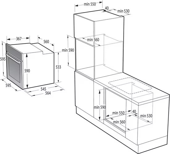 GORENJE || 60CM || Inbouw || Oven || AirFry || 300°C || 77L || BOS6737E13