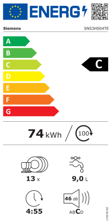 SIEMENS || Inbouw || Vaatwasser || Half Geïntegreerd || varioSpeed Plus || HomeConnect || doseerAssistent || smartStart || SN53HS04TE
