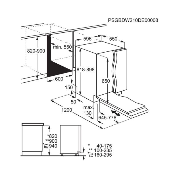 AEG SATELLITECLEAN INBOUW VAATWASSER VOLLEDIG INTEGREERBAAR FSK64907Z