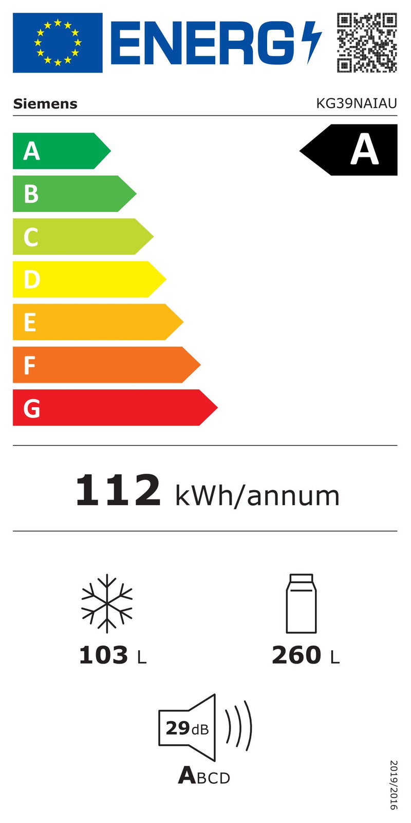 SIEMENS || IQ500 || Koelvriescombinatie || Koelkast || NoFrost || 363L || A || KG39NAIAU