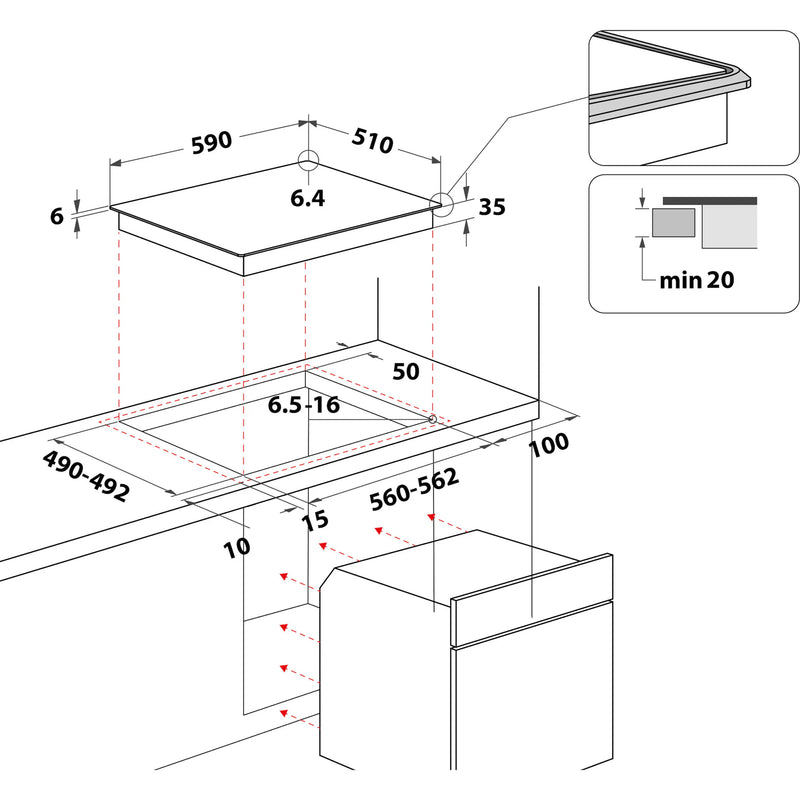 BAUKNECHT || 60CM || Inbouw || Fornuis || Oven + Kookplaat || 65L || DiamondClean || HVR2 KH5V2 IN