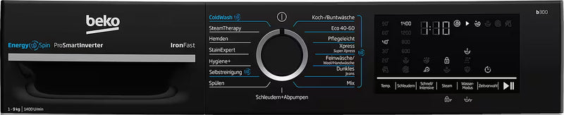 BEKO || 9KG || Wasmachine || A || EnergySpin || SteamCure || IronFast || BM3WFU4941W