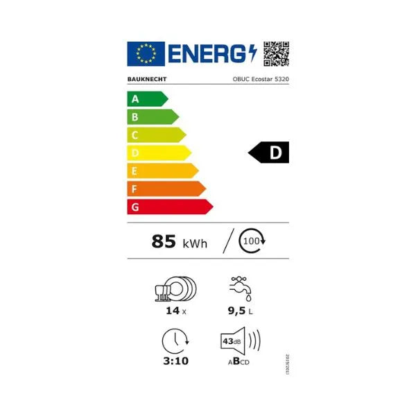 BAUKNECHT || Onderbouw || Vaatwasser || ActiveDry || MultiZone || OBUC ECOSTAR 5320
