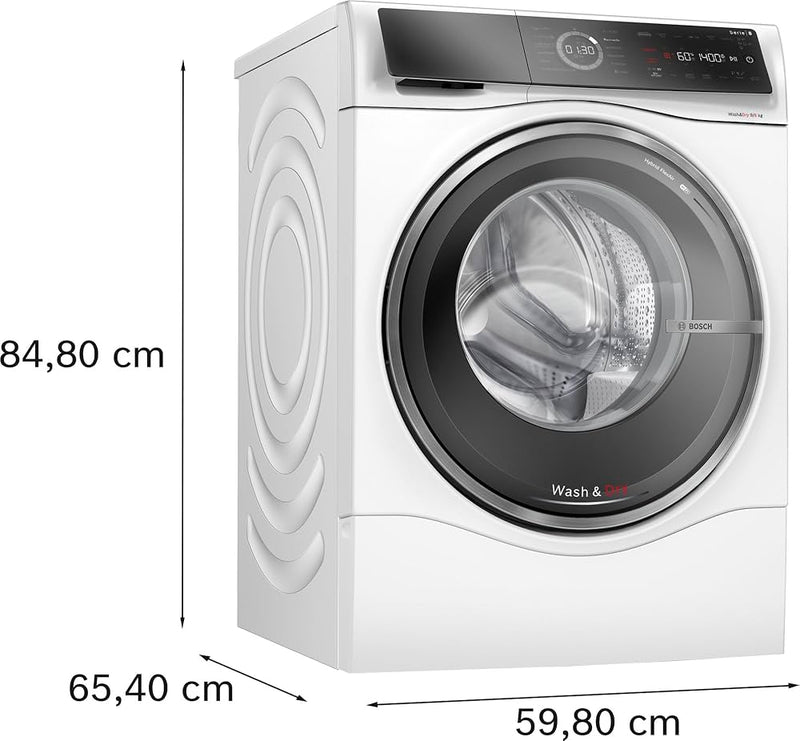 BOSCH Serie 8 || 9KG || Was-droogcombinatie || HomeConnect || SpeedPerfect || IronAssist || intelligentDry || WNC244070