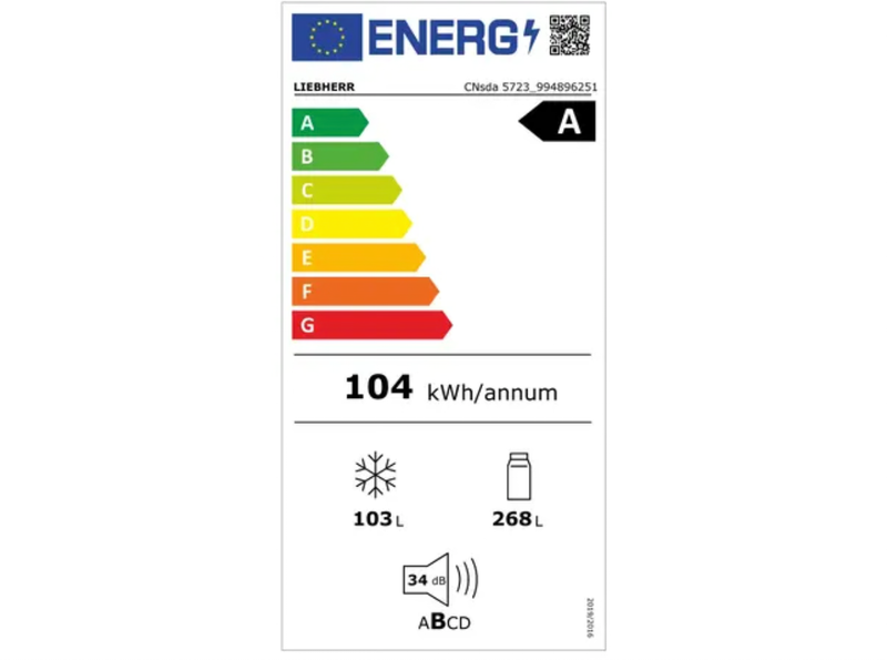 LIEBHERR || NoFrost || Koelvriescombinatie || Koelkast || A || EasyTwist-Ice || EasyFresh || 371L || CNsda 5723-22 Plus