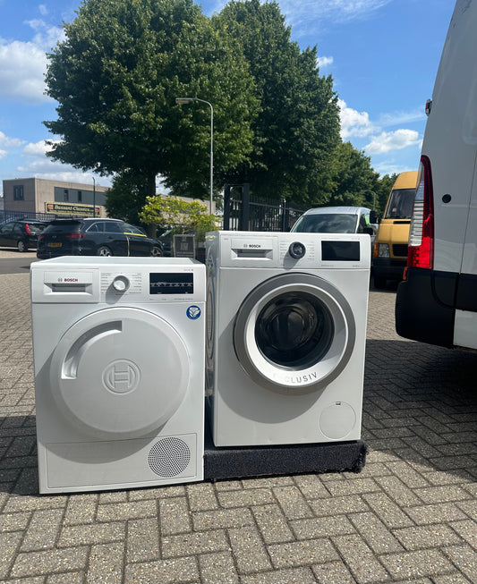 BOSCH SERIE 6 SET WARMTEPOMPDROGER + WASMACHINE