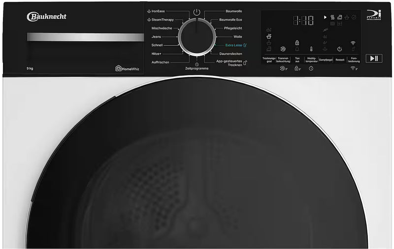 BAUKNECHT || 9KG || Warmtepompdroger || A || IronEase || A-Noise || WiFi || AdaptiveDry || BT 97A WB ||
