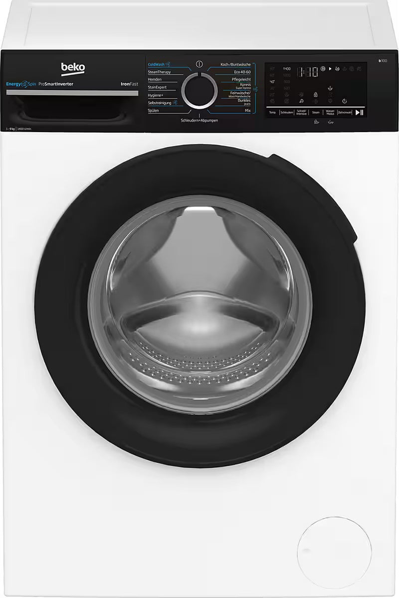 BEKO || 9KG || Wasmachine || A || EnergySpin || SteamCure || IronFast || BM3WFU4941W