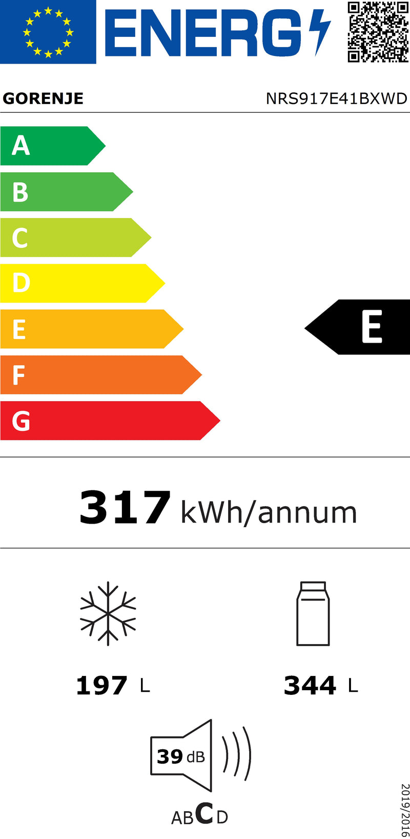 GORENJE || Side-by-side || Koelkast || No Frost || 547L || MultiFlow 360 || NRS917E41BXWD