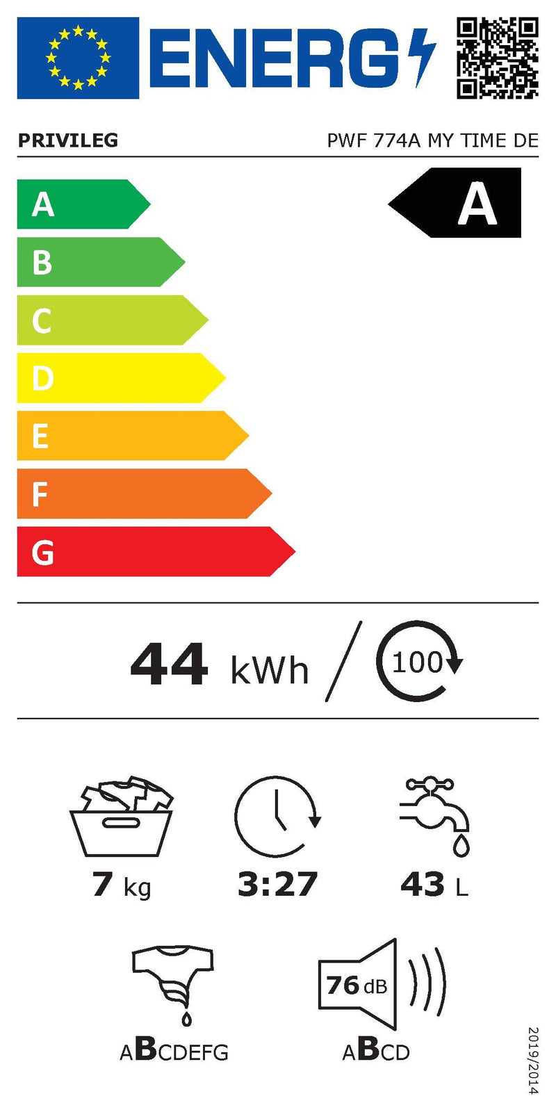 PRIVILEG (BAUKNECHT) || 7KG || Wasmachine || Steam || Quick Cycles || PWF 774A My Time DE