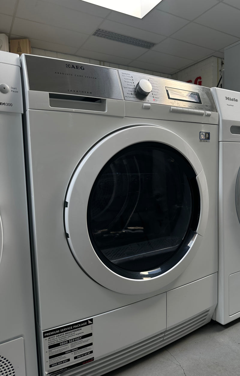 AEG || LAVATHERM || 9KG || ABSOLUTE CARE SYSTEM || WARMTEPOMPDROGER || VOORLADER ||