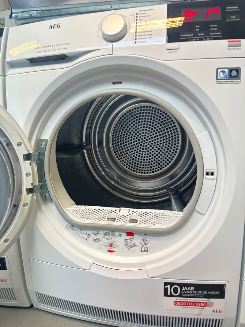 AEG || 8000 SERIES || 8KG || AbsoluteCare System || WARMTEPOMPDROGER || ÖKOFlow || VOORLADER ||