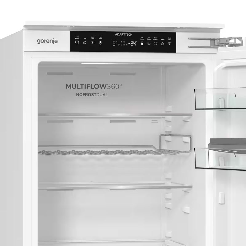 GORENJE || 178CM || Inbouw || Koelvriescombinatie || NoFrostDual || WiFi || Deur-op-Deur || AdaptTech || FreshZone || NRKI517C62WF