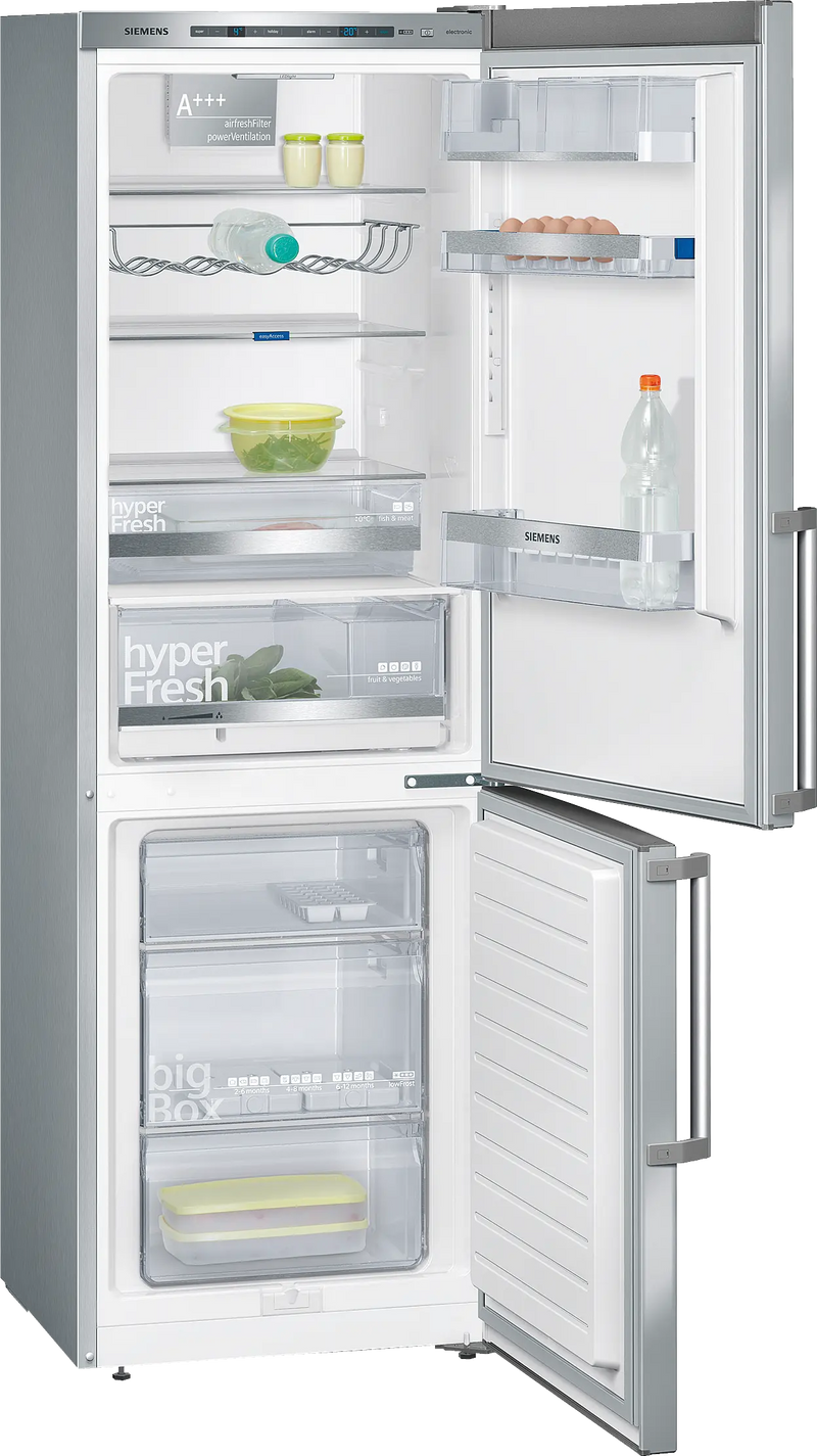 SIEMENS || IQ500 || RVS || Koelvriescombinatie || Koelkast || 302L || HyperFresh