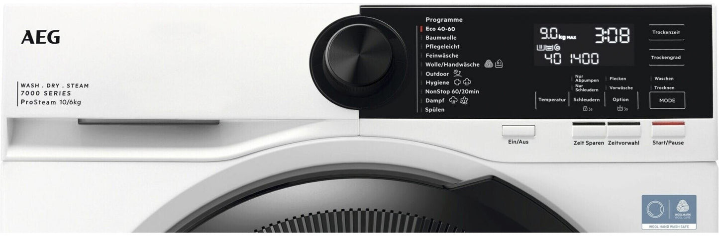 AEG 7000 Series ProSTEAM LWR7F65605 10KG / 6KG Was-Droogcombinatie