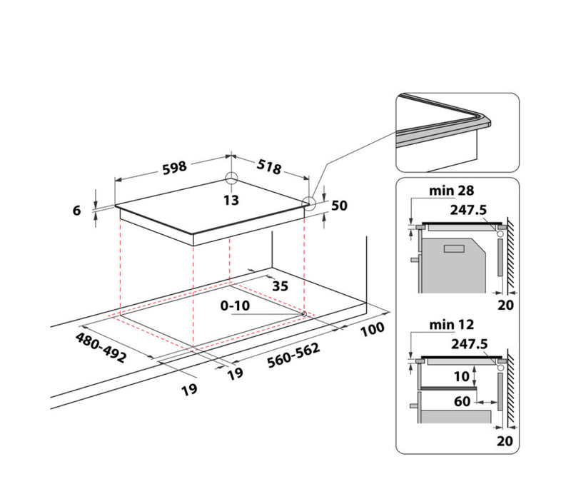 Close-up van het bedieningspaneel van de Bauknecht BS5860F CPAL inductiekookplaat