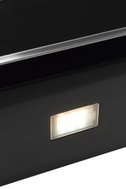 Zijaanzicht van de Beko BHCA96641BBHS 90cm wandafzuigkap met schouw tot aan het plafond