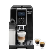 De’Longhi Dinamica ECAM.350.55.B volautomatische koffiemachine in zwart vooraanzicht