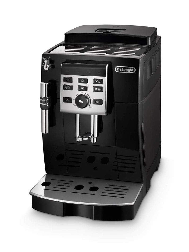 Voorzijde van de DELONGHI ECAM23.123B koffiemachine met draaiknop en druktoetsen – nu verkrijgbaar bij Ado’s Witgoed