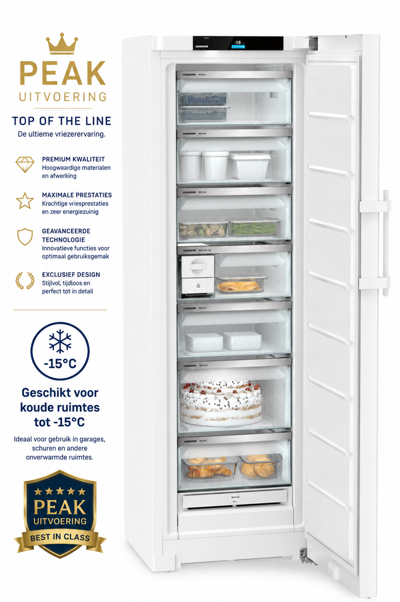 LIEBHERR || Vrieskast || NoFrost || FrostProtect tot -15 °C || WiFI || EasyTwist-Ice || FNc 527i-22 Peak