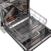 Bovenkorf, onderkorf en besteklade van de Gorenje GV673A67 volledig integreerbare vaatwasser