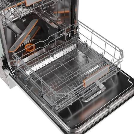 Bovenkorf, onderkorf en besteklade van de Gorenje GV673A67 volledig integreerbare vaatwasser