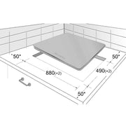 Bovenaanzicht van de Grundig GIEI927670HN inductiekookplaat met meerdere kookzones