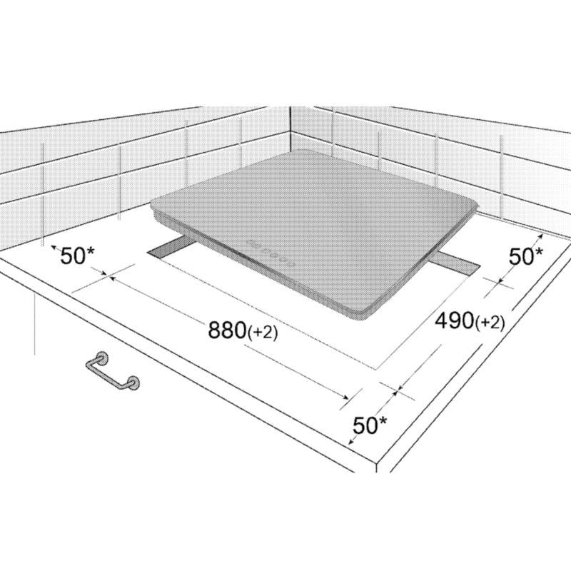 Bovenaanzicht van de Grundig GIEI927670HN inductiekookplaat met meerdere kookzones