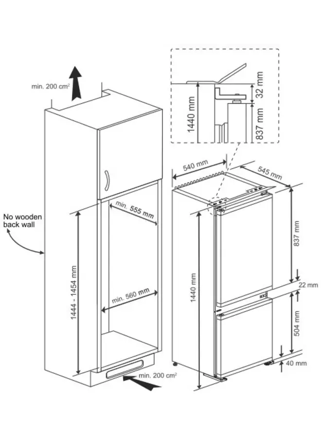 Grundig GKMI 25440 N inbouw keukenapparaat strak geïntegreerd in een keukenkast