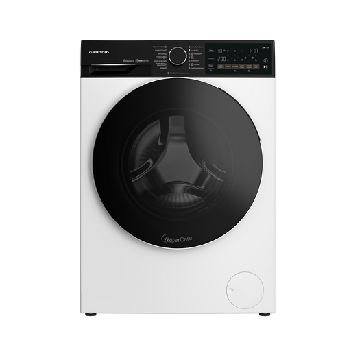 Grundig GW7P510419W vrijstaande voorlader wasmachine in wit vooraanzicht