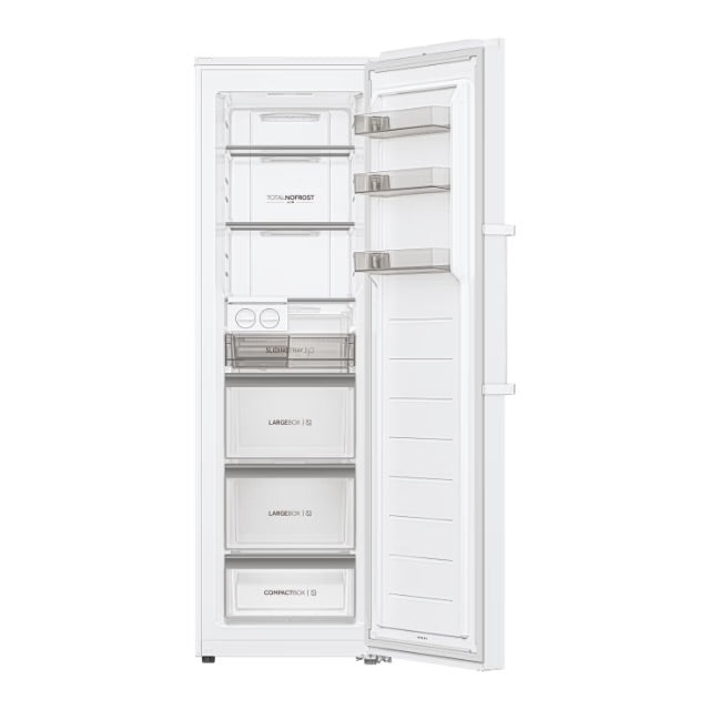 Transparante vrieslades van de Haier H4F306WAH1 overzichtelijk boven elkaar
