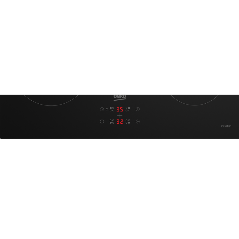 Detail van de rand en het kookoppervlak van de HII 64400 MT kookplaat