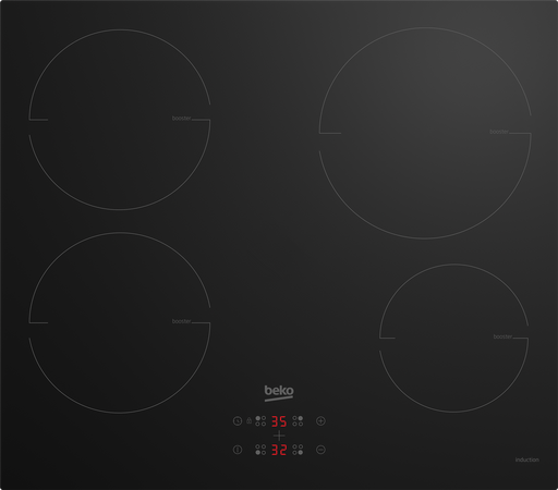 HII 64400 MT zwarte kookplaat vooraanzicht op het werkblad