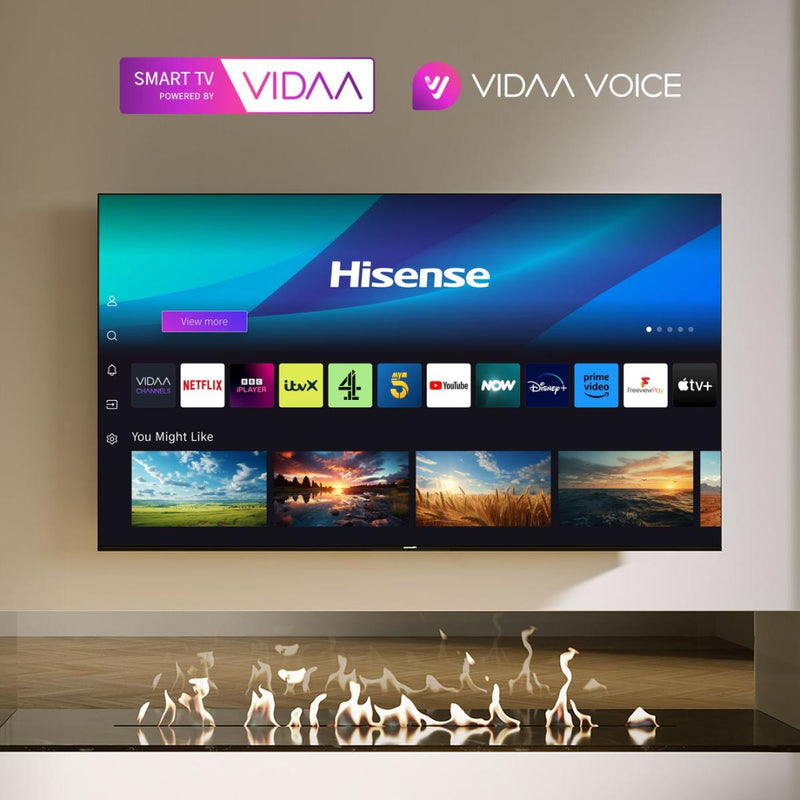 VIDAA OS smart menu met apps op de Hisense 85A6N 4K UHD Smart TV