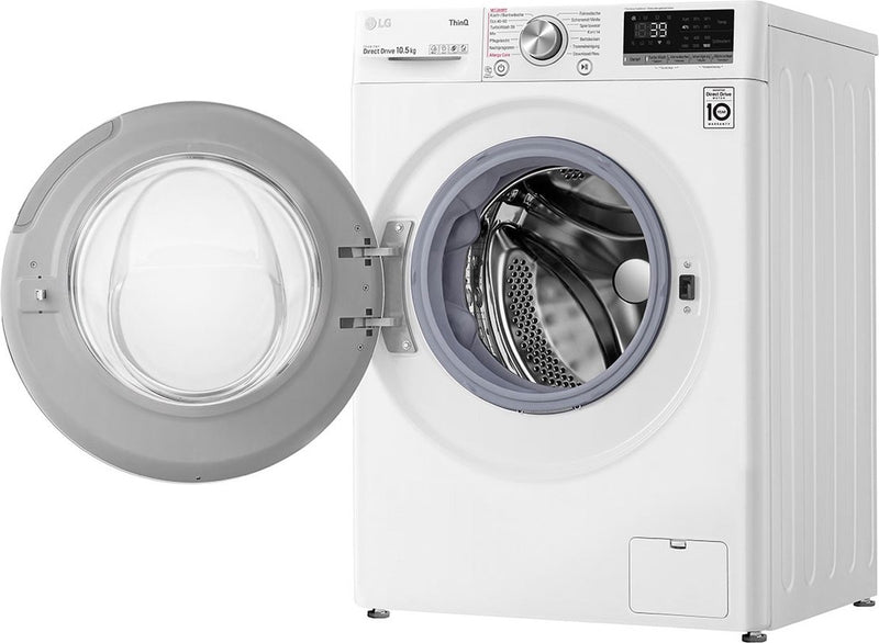 LG F6W105A 10,5 kg vrijstaande wasmachine opgesteld in een wasruimte of bijkeuken