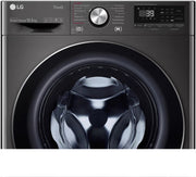LG F6WV710P2S 10,5 kg wasmachine met geopende deur en zicht op de ruime trommel