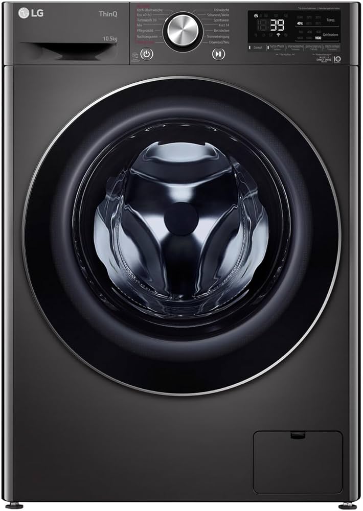 LG F6WV710P2S ThinQ 10,5 kg vrijstaande voorlader wasmachine in zilver vooraanzicht