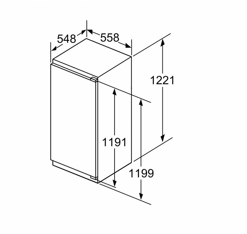 Binnenverlichting en interieurdetails van de NEFF KI2423DD1 koelkast